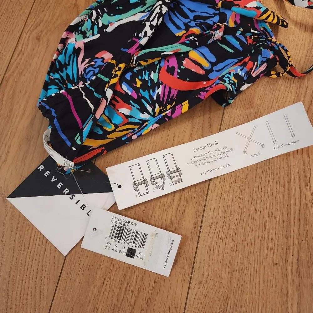 NWT Vera Bradley Reversible Bikini Top- Large